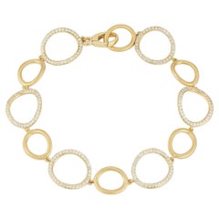 Carelle Spiralli-Armband aus 18 Karat Gelbgold, Satin und Diamanten