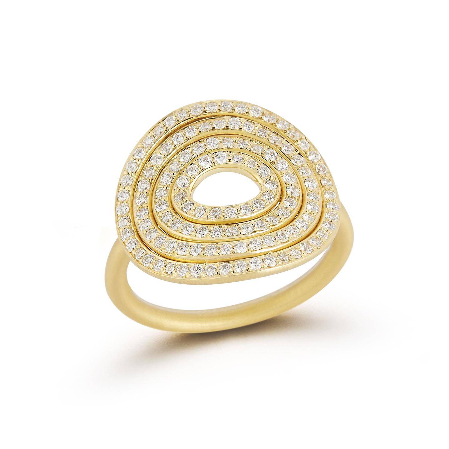 En vente :  Bague Carelle Spiralli en or satiné et diamants de 18 carats 2