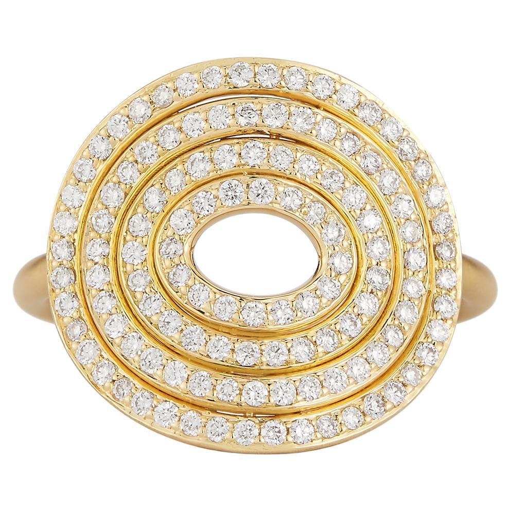 En vente :  Bague Carelle Spiralli en or satiné et diamants de 18 carats