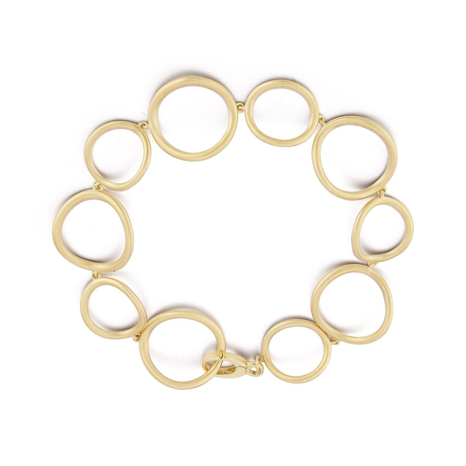Women's or Men's Carelle Spiralli Brushed Satin Gold Bracelet For Sale