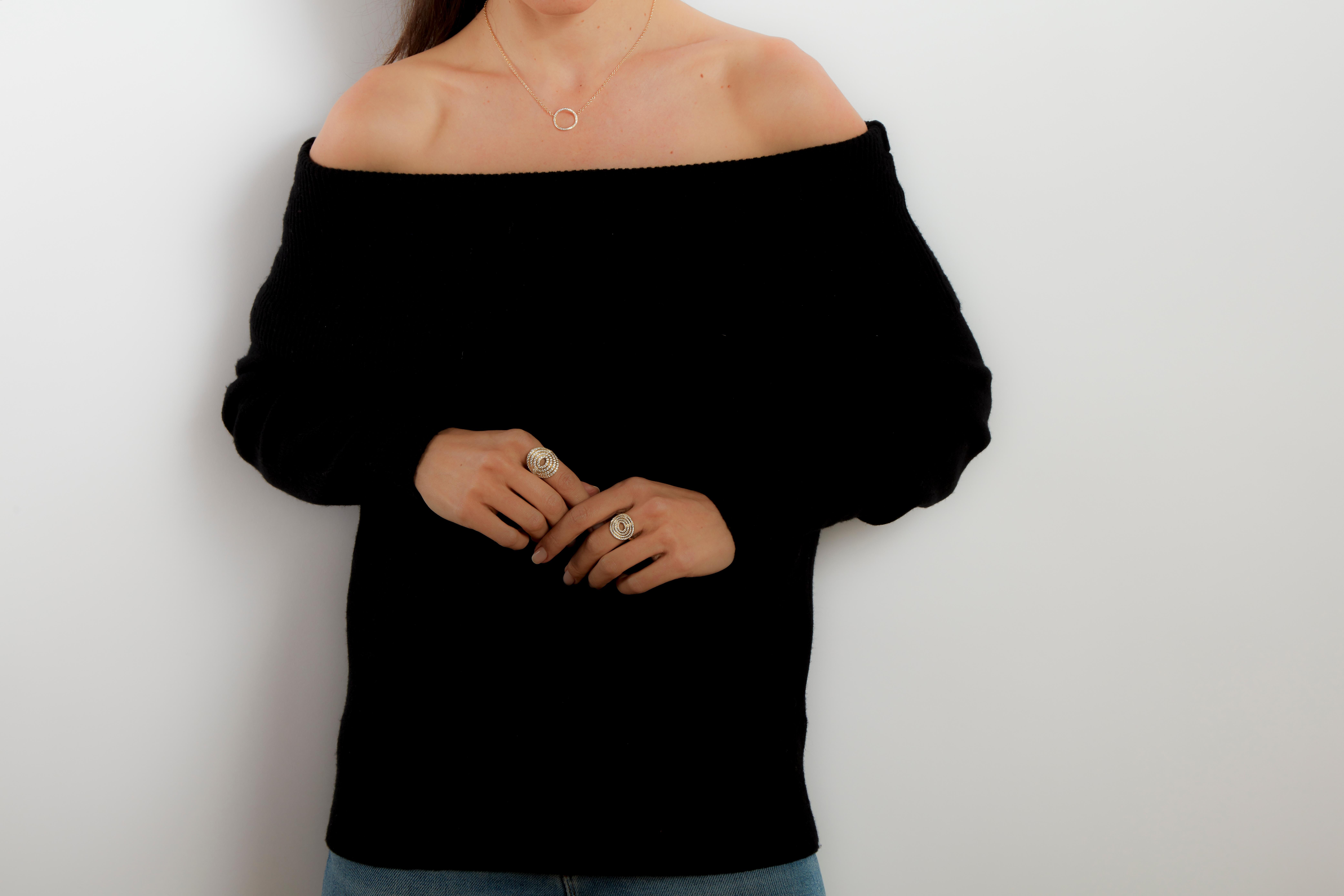 For Sale:  Carelle Spiralli Jumbo Diamond Cocktail Ring 4
