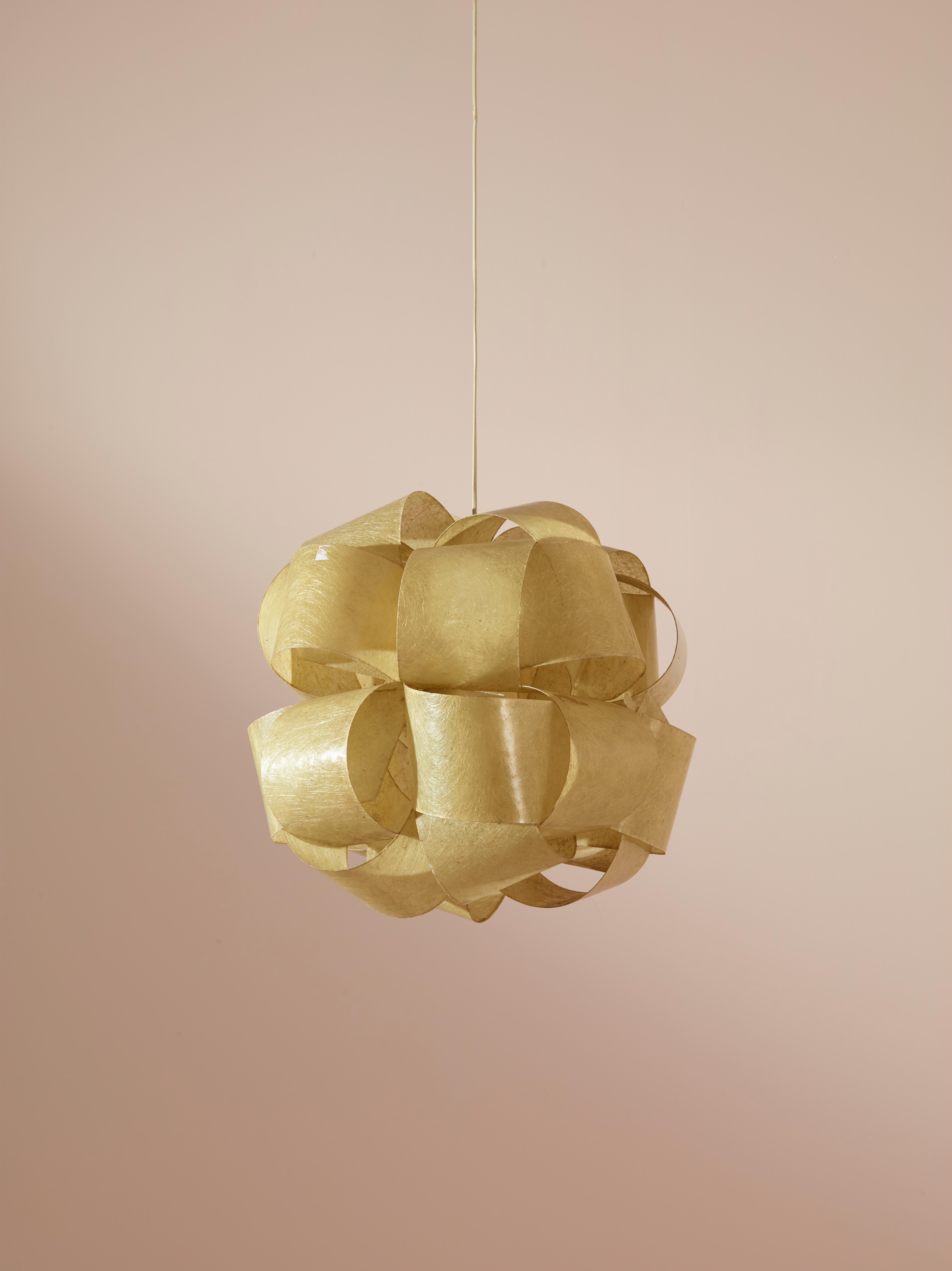 Italian Spire Fiberglass Ceiling Light by Enrico Botta for Diner, Italy, 1970s