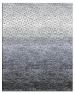 Spire Hand Knotted Modern Silk Rug in Blue and Natural Colours by Hands