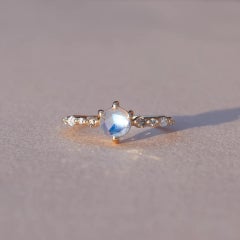 Spirit Dust Moonstone Engagement Ring in 14K Gold by Anastassia Sel Jewelry