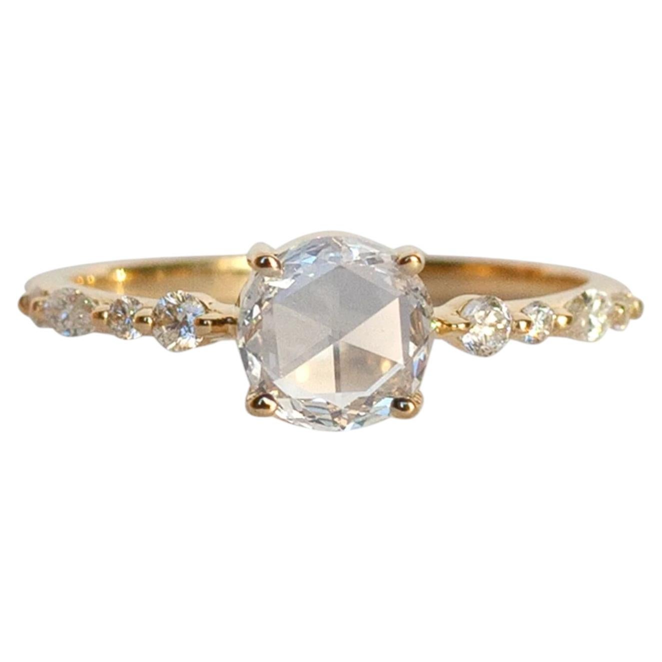 Spirit Dust Ring in 14K Gold & Rose Cut Diamond by Anastassia Sel Jewelry