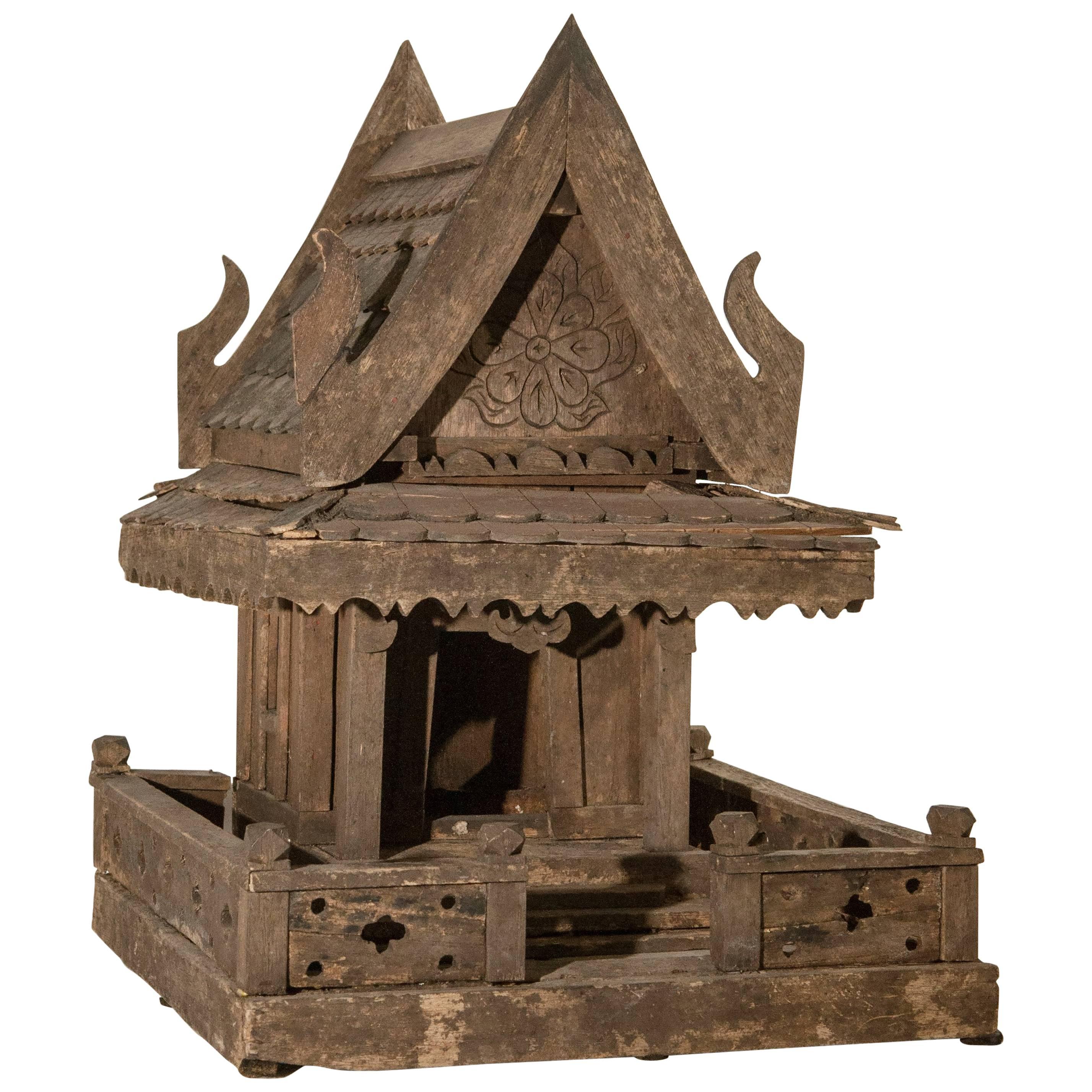 Spirit House from Northern Thailand, Teak, Mid-Late 20th Century