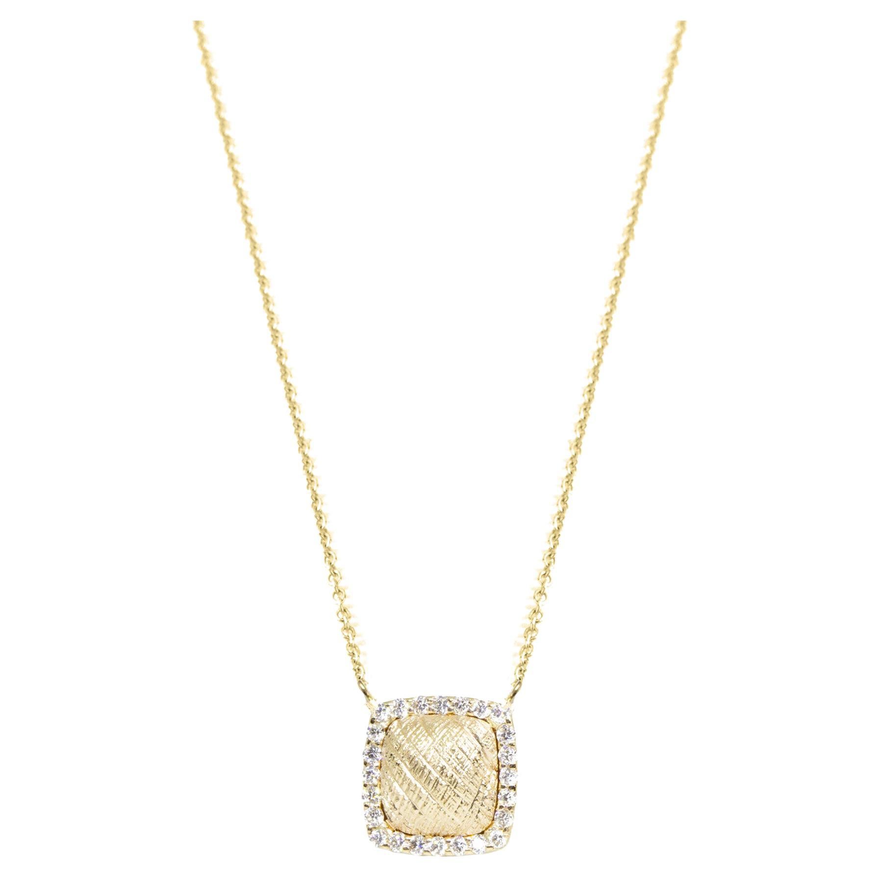 Spirit Lace Pave Natural Diamond Gold 18k Necklace For Sale