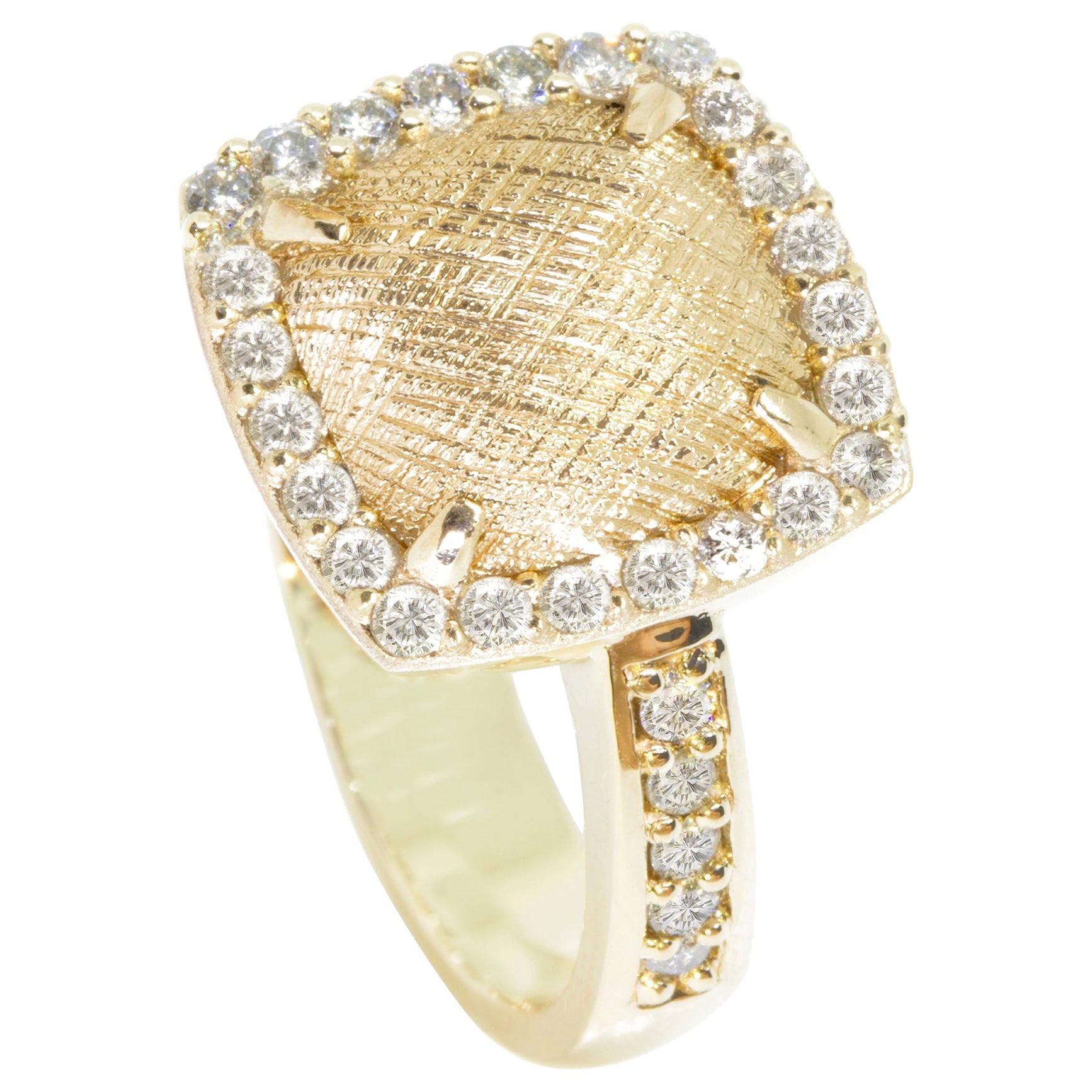 For Sale:  Spirit Lace Pave Diamond 18 Karat Gold Ring