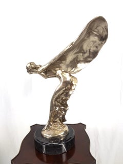 20th Century "Spirit of Ecstasy” , Silver Plate, Signed by Artist, Charles Sykes