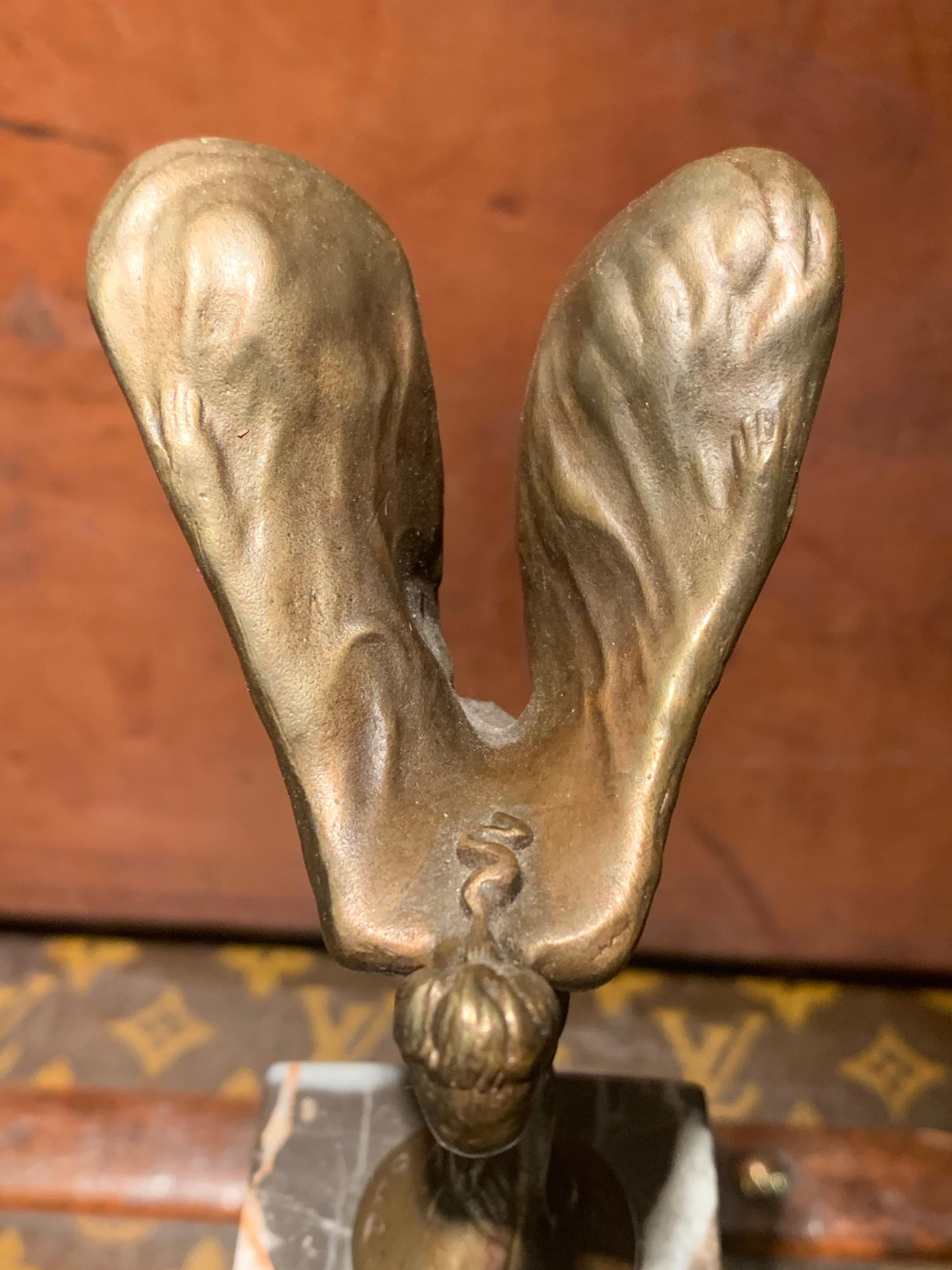 Spirit of Ecstasy (Bronze) on a Marble base In Good Condition For Sale In Hong Kong, HK