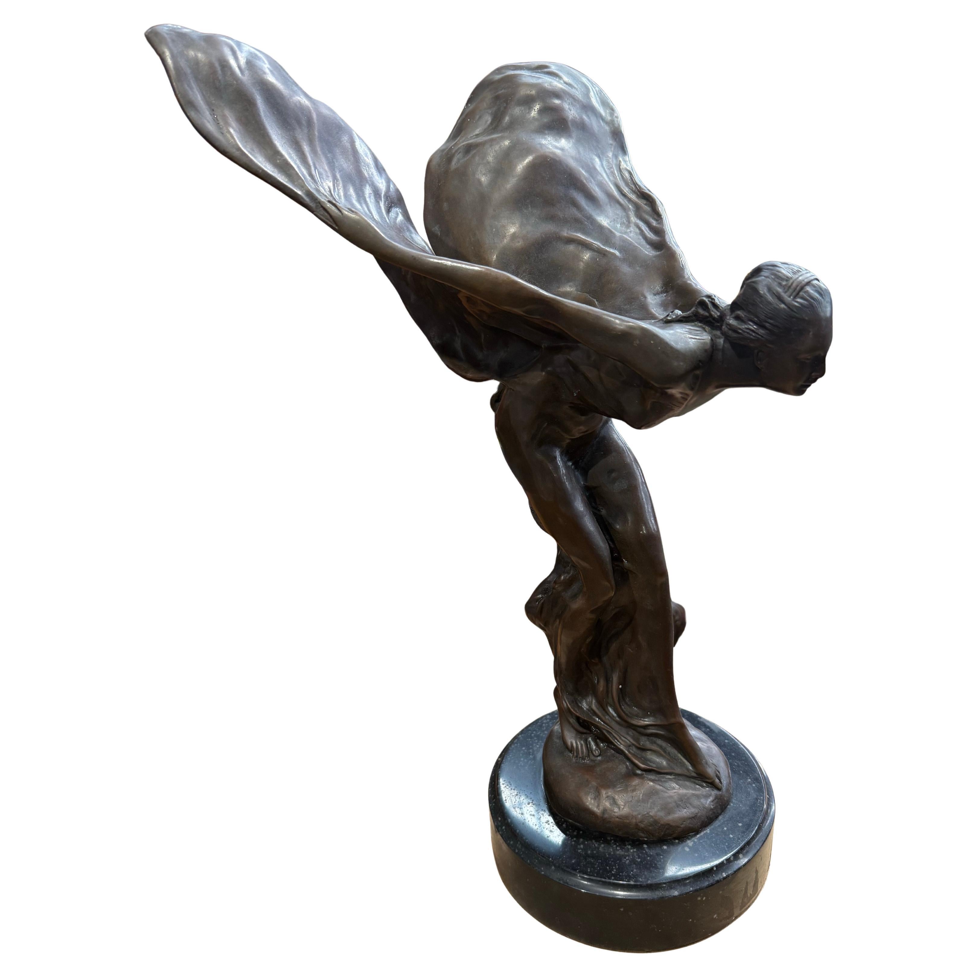 "Esprit d'extase" Sculpture en bronze sur socle en marbre - D'après Charles Sykes
