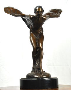 "Spirit of Ecstasy” Bronze Statue, Signed by Artist Charles Sykes, 1920s