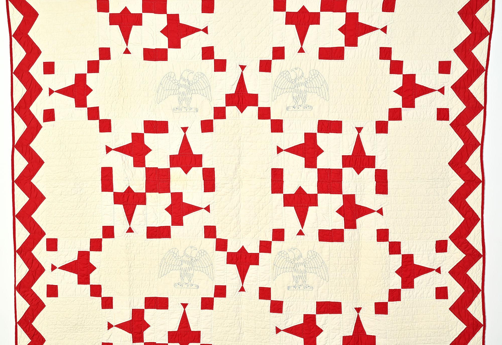 In May, 1927, Charles Lindbergh was the first to fly solo across the Atlantic  He went from New York to Paris in 33 hours.  Quiltmakers were inspired to commemorate this historic event.

The example depicted here is unlike others I have seen in that