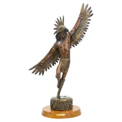 Vintage Spirit of the Thunderbird Bronze Statue by Chris Navarro