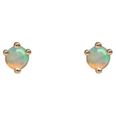 Spirit Opal Stud Earrings in 14K Gold by Anastassia Sel Jewelry