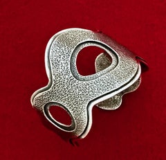 Spirit Pond Wide Cuff, sterling silver abstract contemporary, Navajo, Indigenous