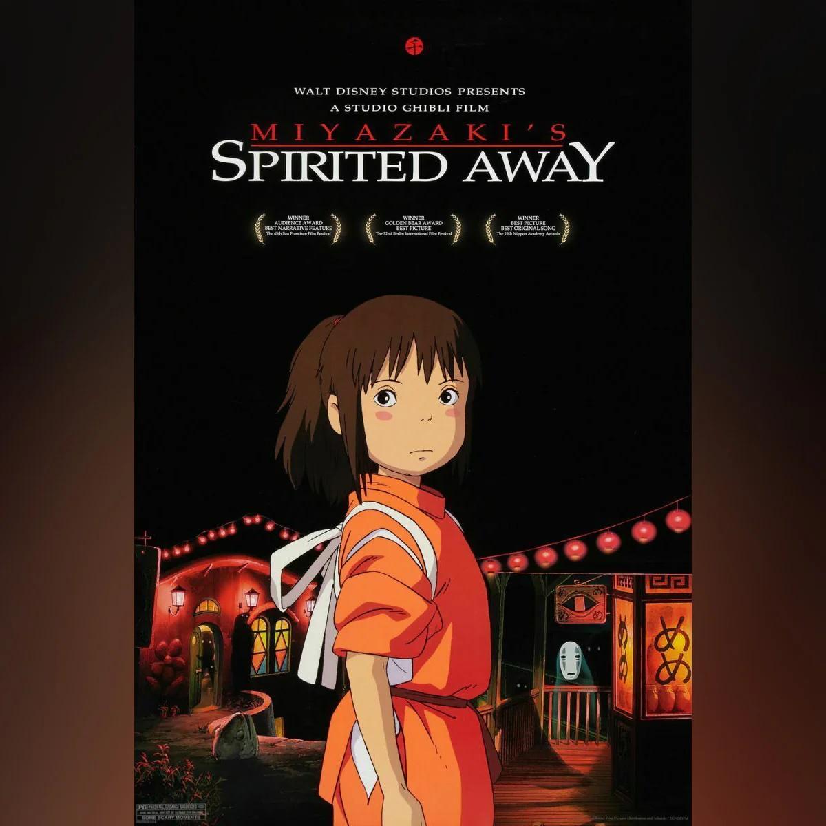 Spirited Away (2001)
Original One Sheet (27 X 40 Inches)

Original double-sided movie poster for 2002 theatrical release in USA, Studio Ghibli - Miyazaki. In this animated feature by noted Japanese director Hayao Miyazaki, 10-year-old Chihiro (Rumi