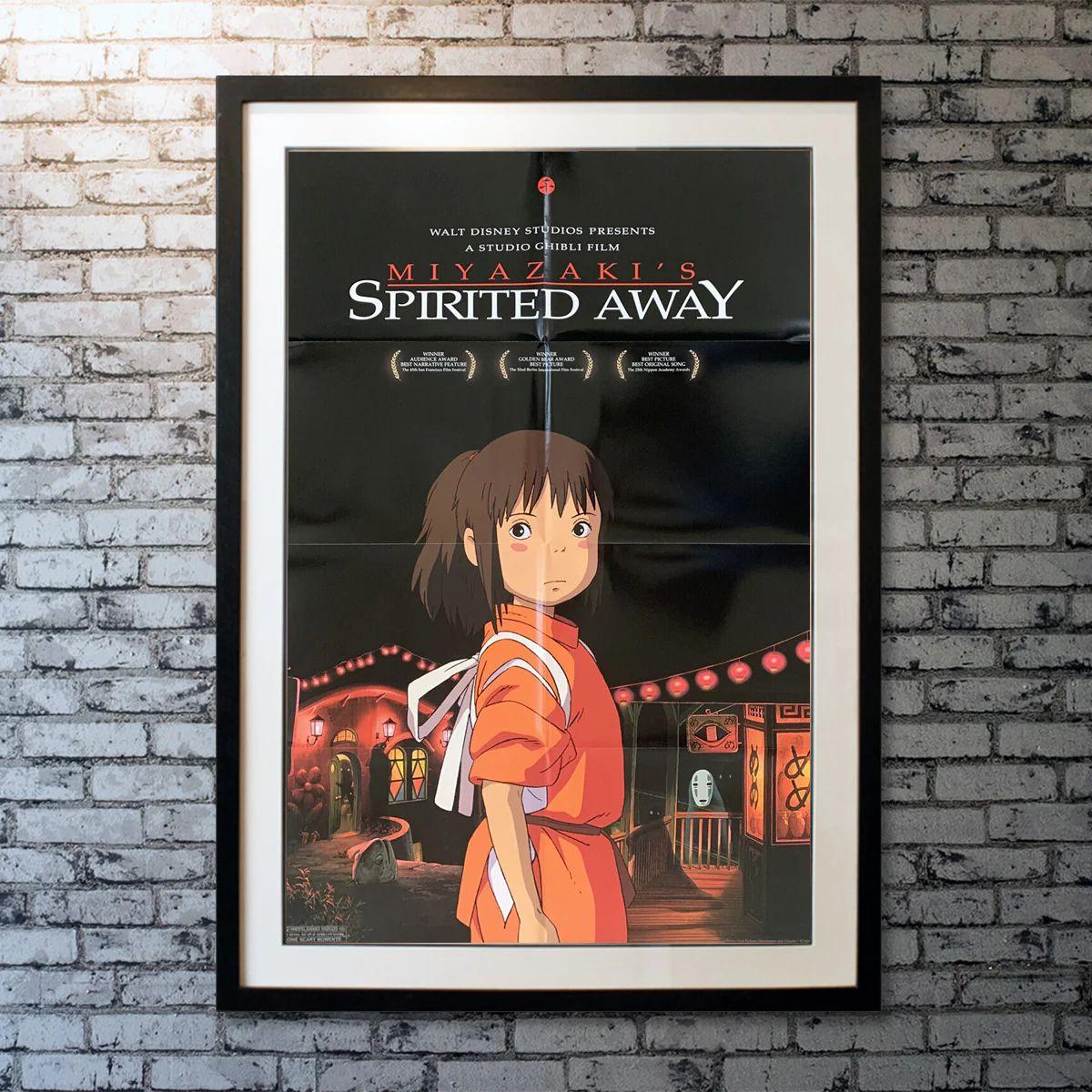 Spirited Away, Unframed Poster, 2001

Original One Sheet (27 X 40 Inches). During her family's move to the suburbs, a sullen 10-year-old girl wanders into a world ruled by gods, witches, and spirits, and where humans are changed into