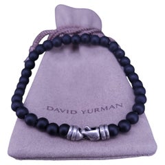 Bracciale di perline spirituali A. Silver con perline nere, 6 mm