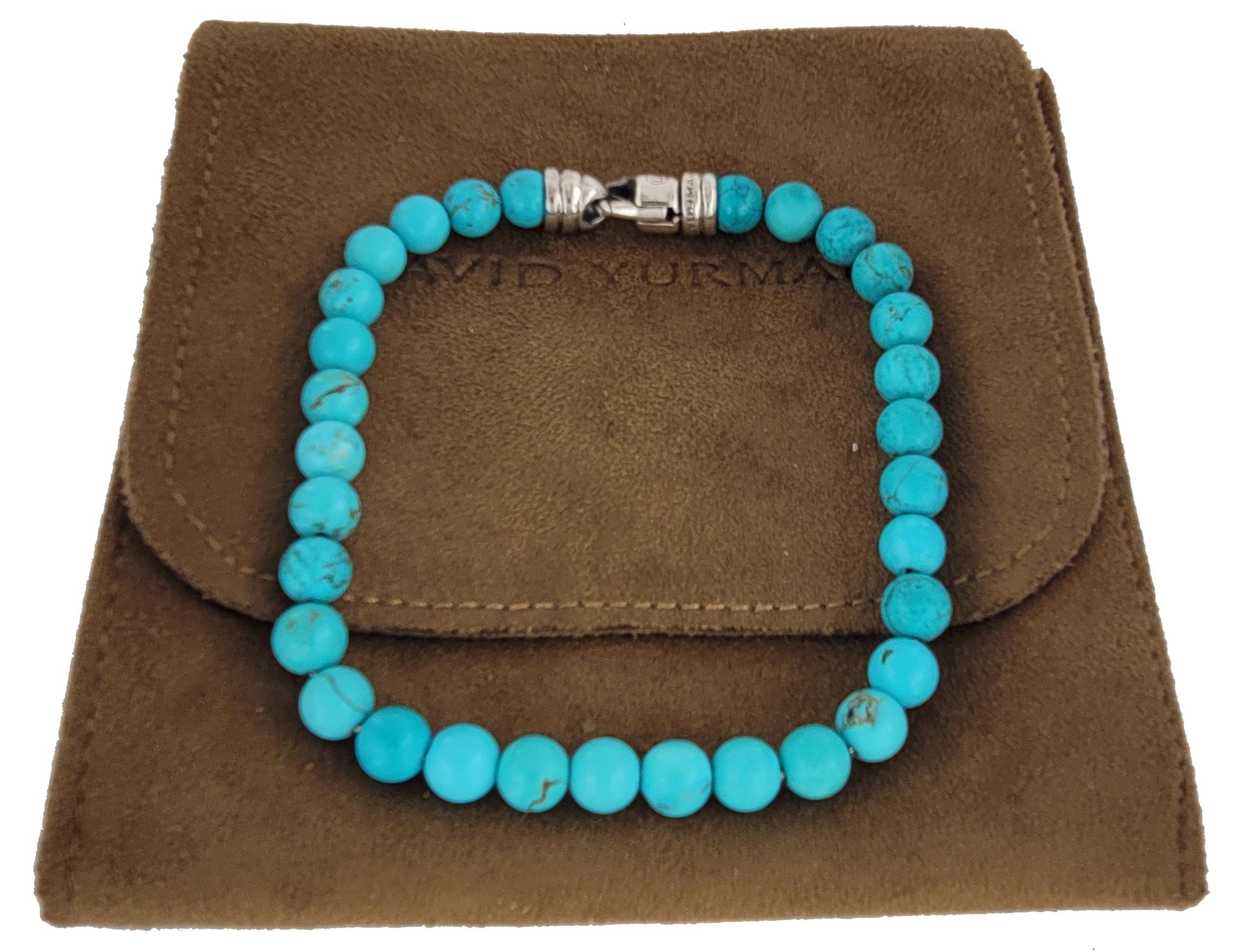 Brand David Yurman
Turquoise Bead Bracelet 6mm
Material Sterling Silver925
Fits up to 7.5'' wrist size
Gender Men
Condition New
Comes with David Yurman Pouch