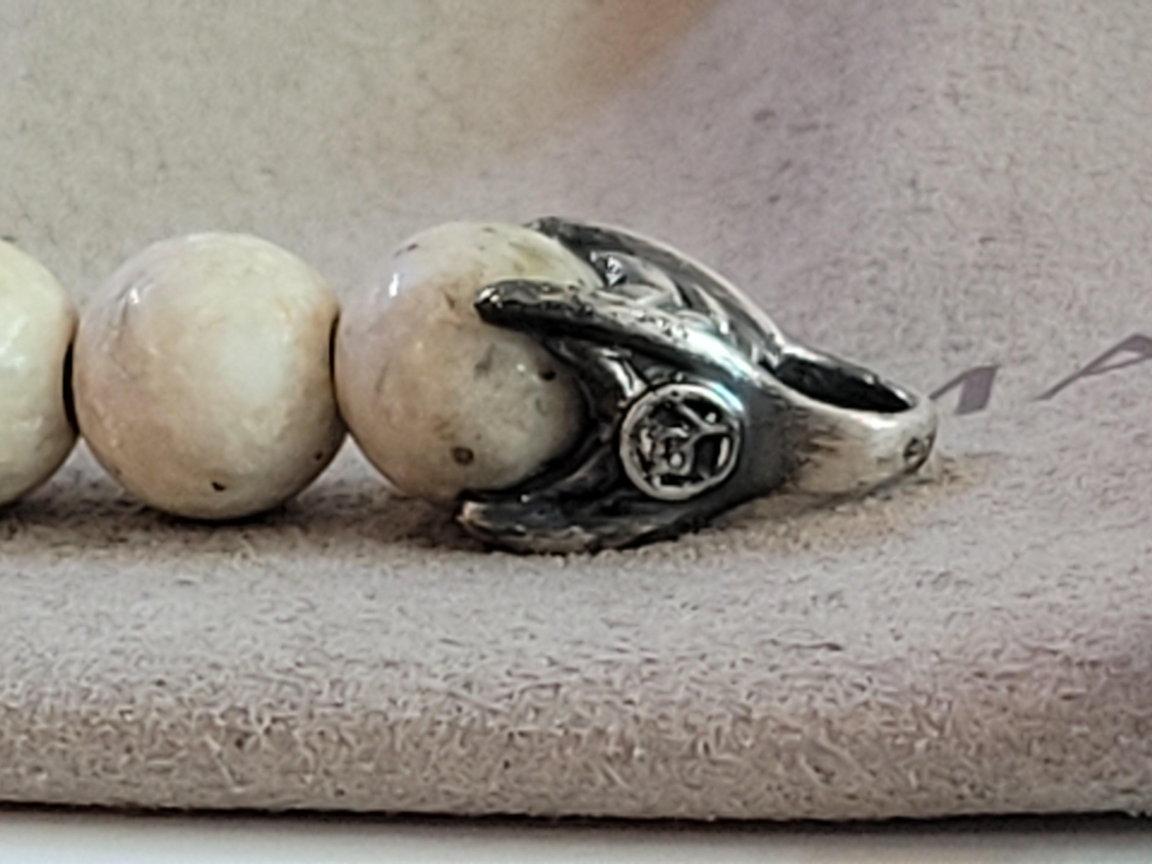 Spiritual Perlen Kollektion für Männer Spiritual Perlen Armband aus Sterlingsilber 8 mm Herren im Angebot