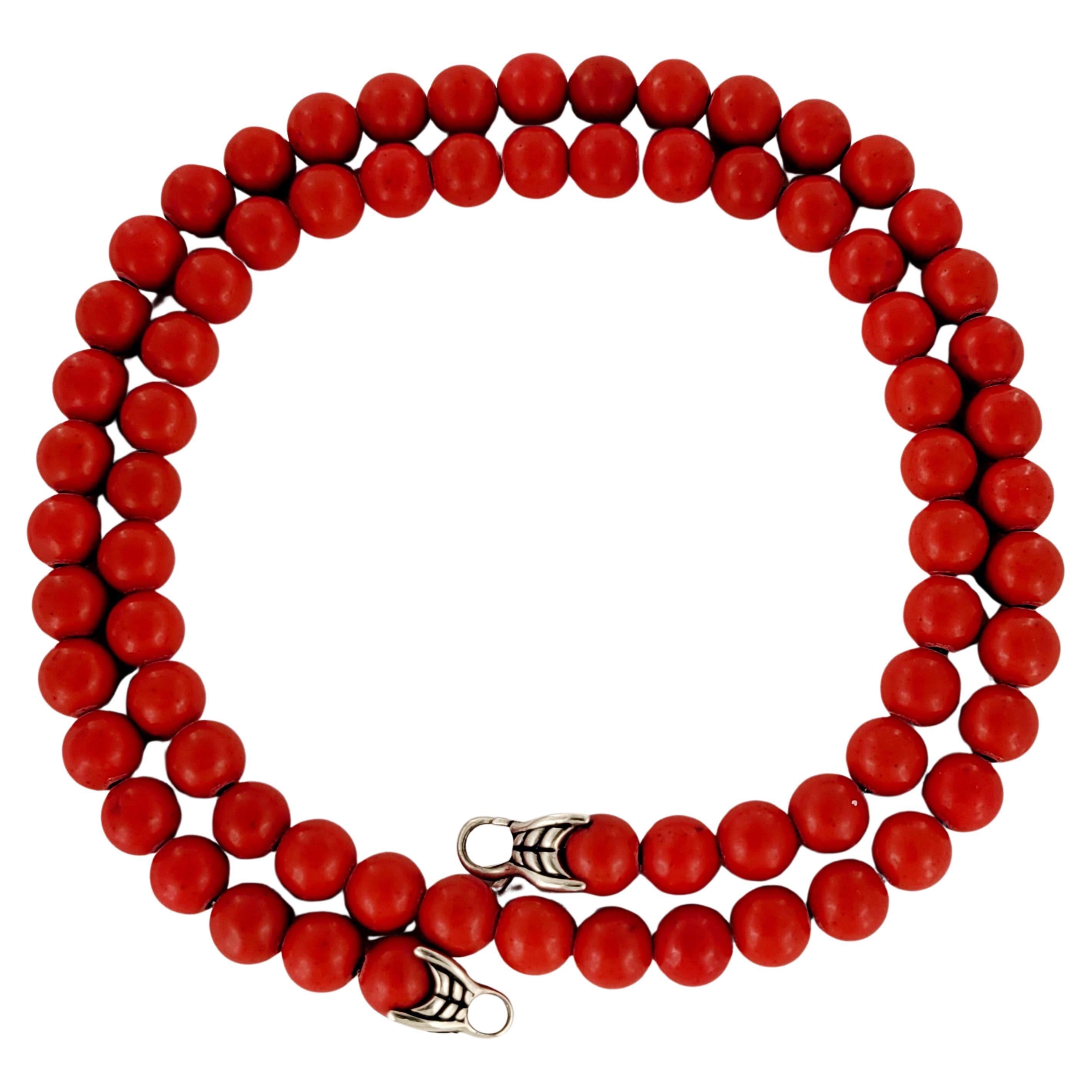 Collezione di perle spirituali per uomo Collana di perle spirituali con onice rossa in vendita