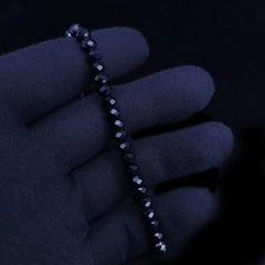 Spiritual Beads Faceted Bracelet Sterling Silver with Black Spinel, 5mm