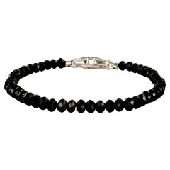 Spiritual Beads Bracciale sfaccettato in argento sterling con spinello nero, 5 mm