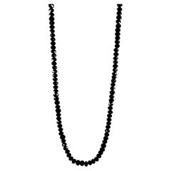 Spiritual Beads Necklace Sterling Silver with Black Spinel, 5mm