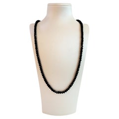 Spiritual Perlen-Halskette aus Sterlingsilber mit schwarzem Spinell, 5 mm