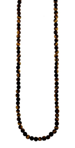 Spiritual Beads Necklace Tiger’s Eye with Sterling Silver925