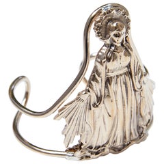 Used Spiritual Cuff Bangle Bracelet Virgin Mary Bronze J Dauphin