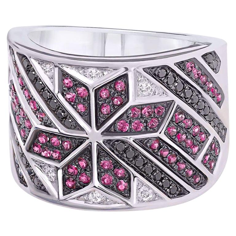 For Sale:  Spiritual Jewellery Star Ruby White Diamond White Gold Ring