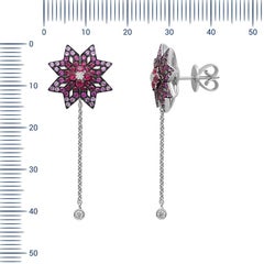Spiritual Jewellery Star Yellow Orange Pink Sapphire Diamond White Gold Earrings