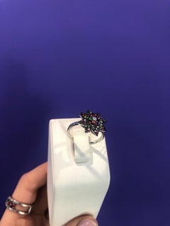 Spiritueller Schmuck mit Anhänger, Stern, Gelb, Orange, Rosa Saphir, Diamant, Weißgold