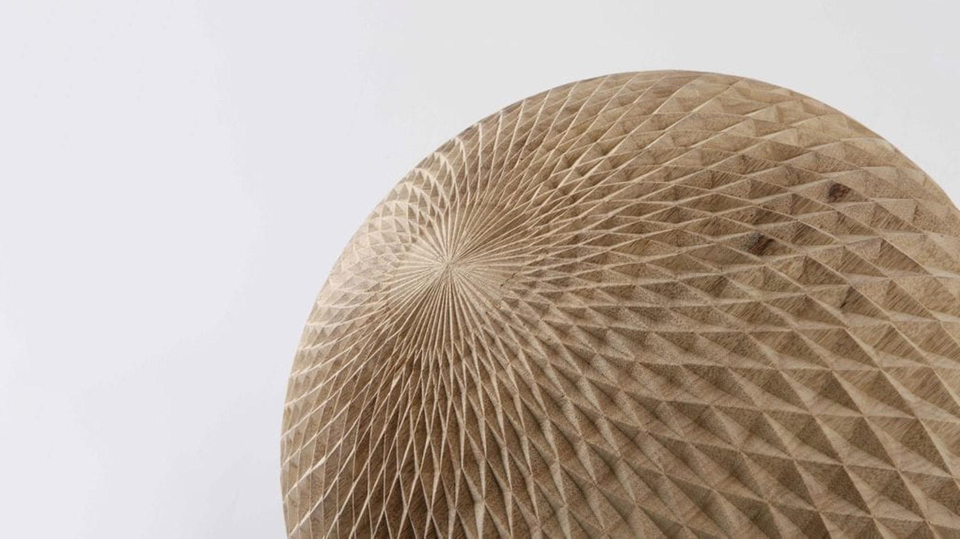 Spiritual Sphere was designed by Nada Debs in carved frakke (Limba, a West African wood) crafted.

About the designer.
Nada Debs is a Lebanese designer living and working in Beirut. Her work spans scale and discipline: from product and furniture