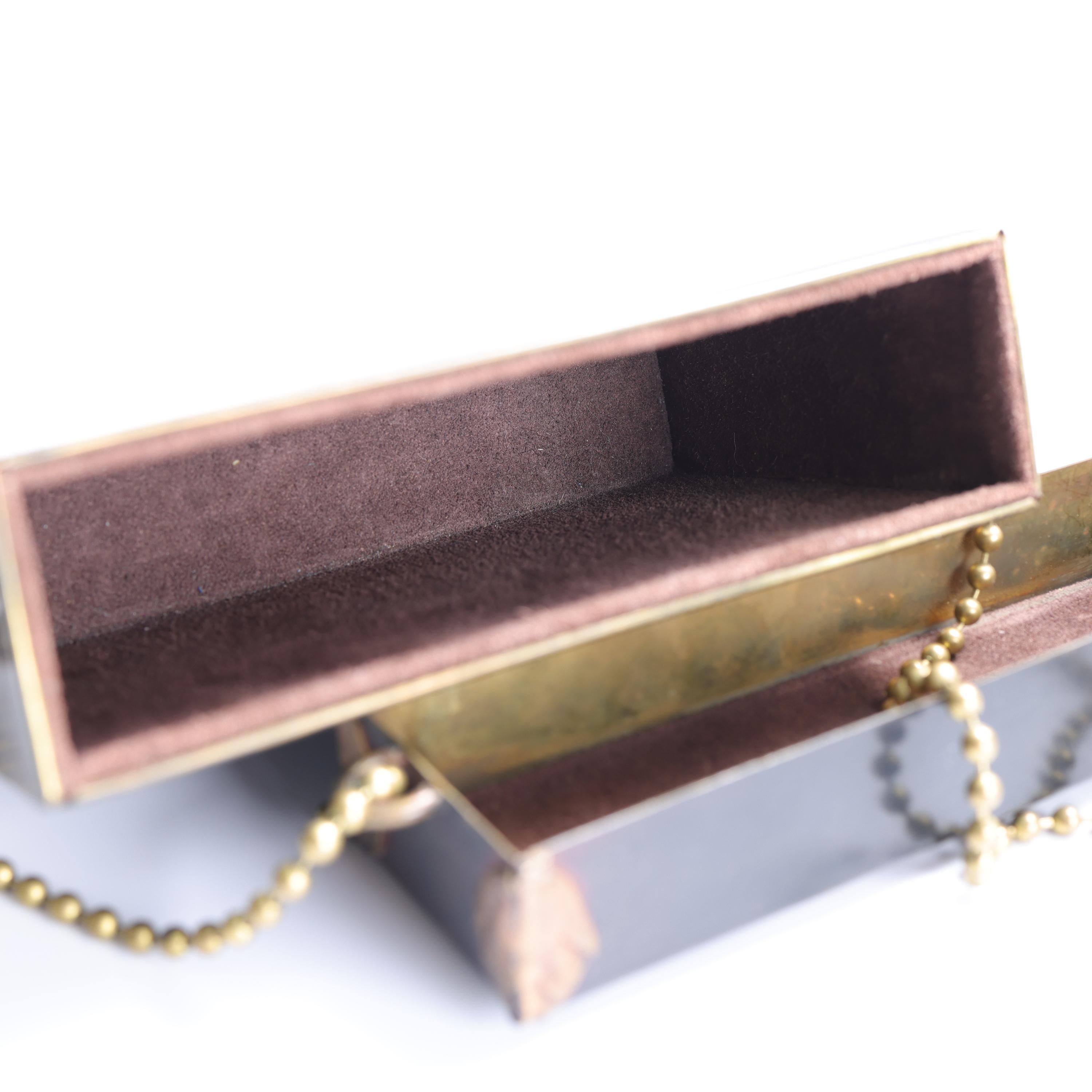 Spiritualist Movement Occult Tarot Card Reader Caddy Black Steel, Bronze, Lined en vente 5