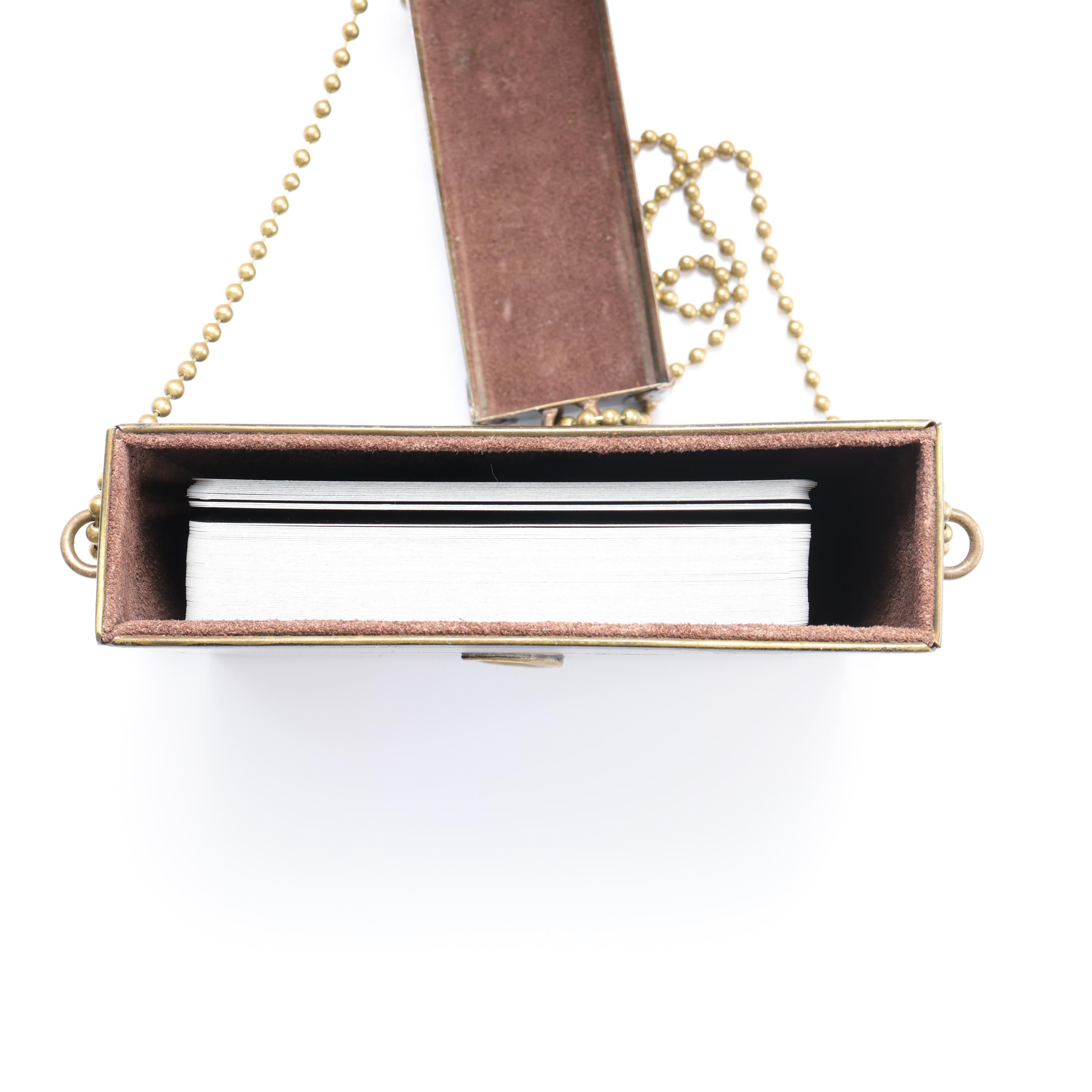 Spiritualist Movement Occult Tarot Card Reader Caddy Black Steel, Bronze, Lined en vente 6