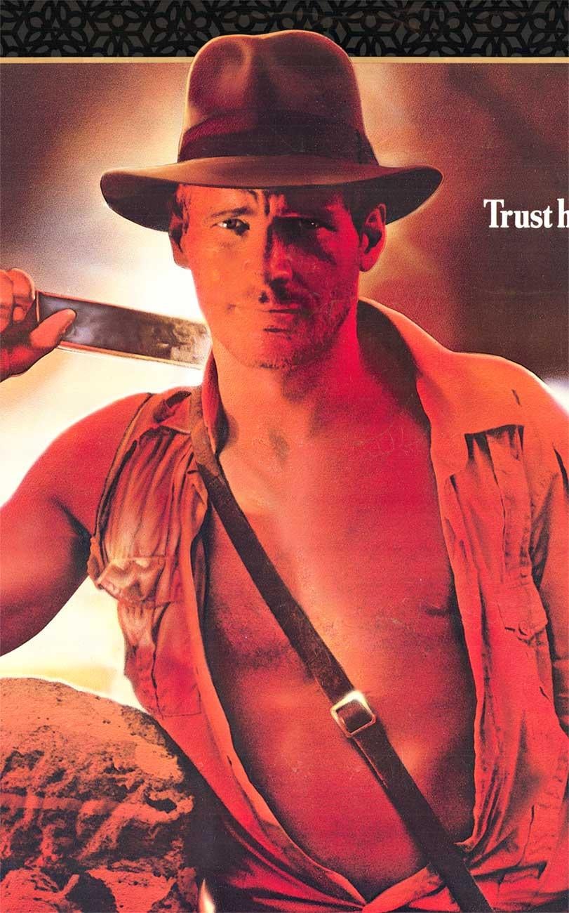 Original-Filmplakat, Leinen-rückseitig original Indiana Jones and the Temple of Doom pre-release.  