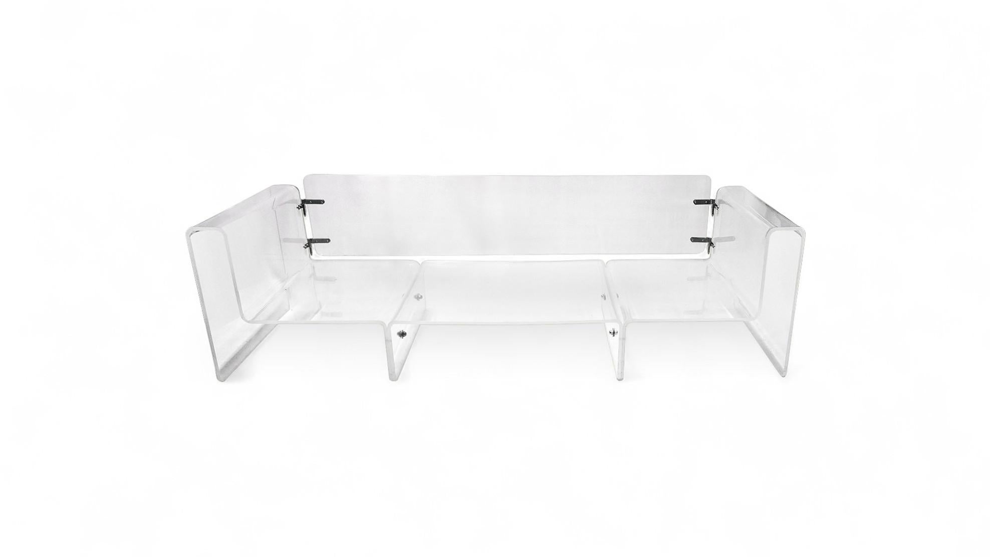 Divano in lucite scolpita in stile Spiros Zakas in vendita 2