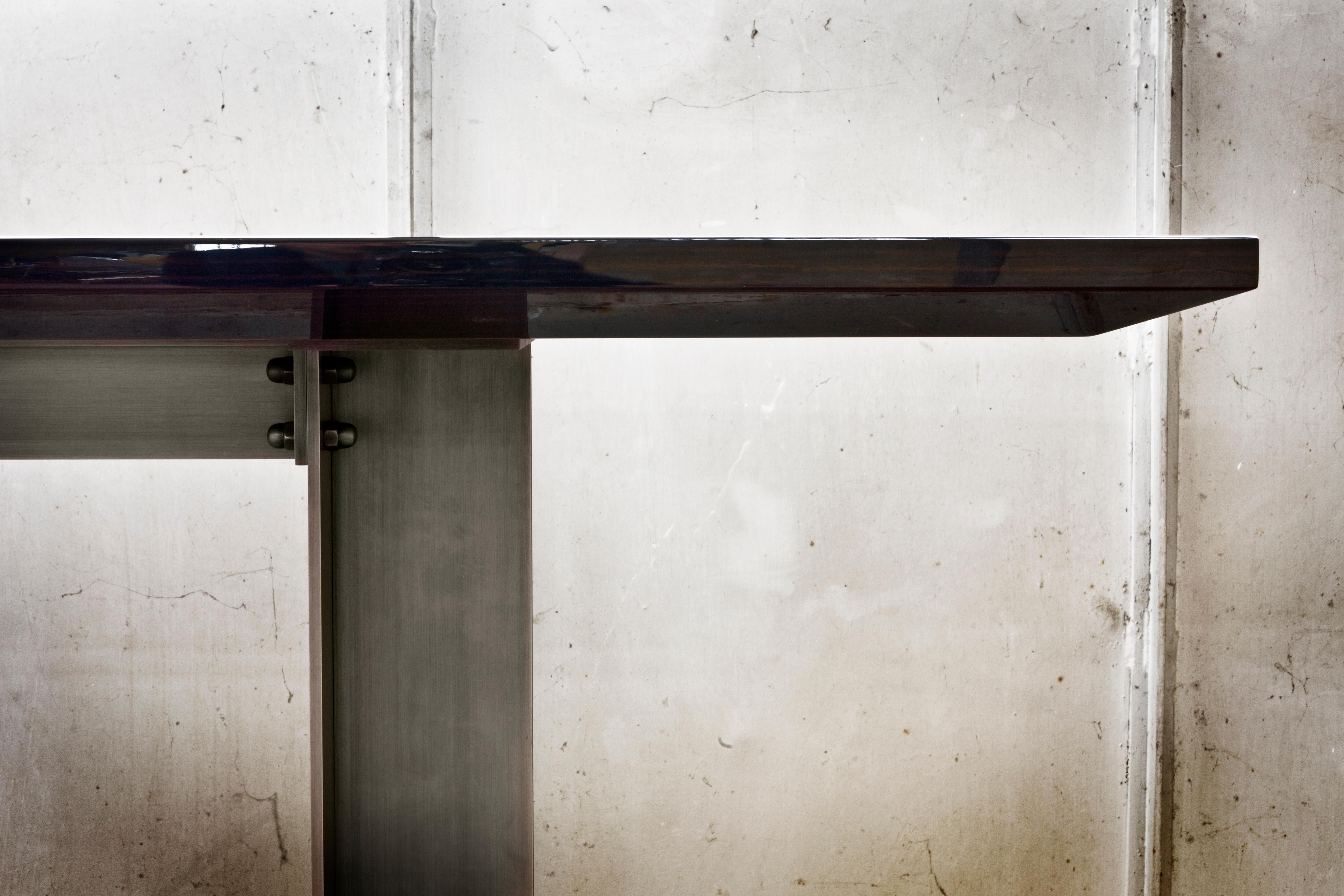 Post-Modern Spitfire Matt Dark Ebony Top And Matt White Structure Desk by Casa Casati For Sale