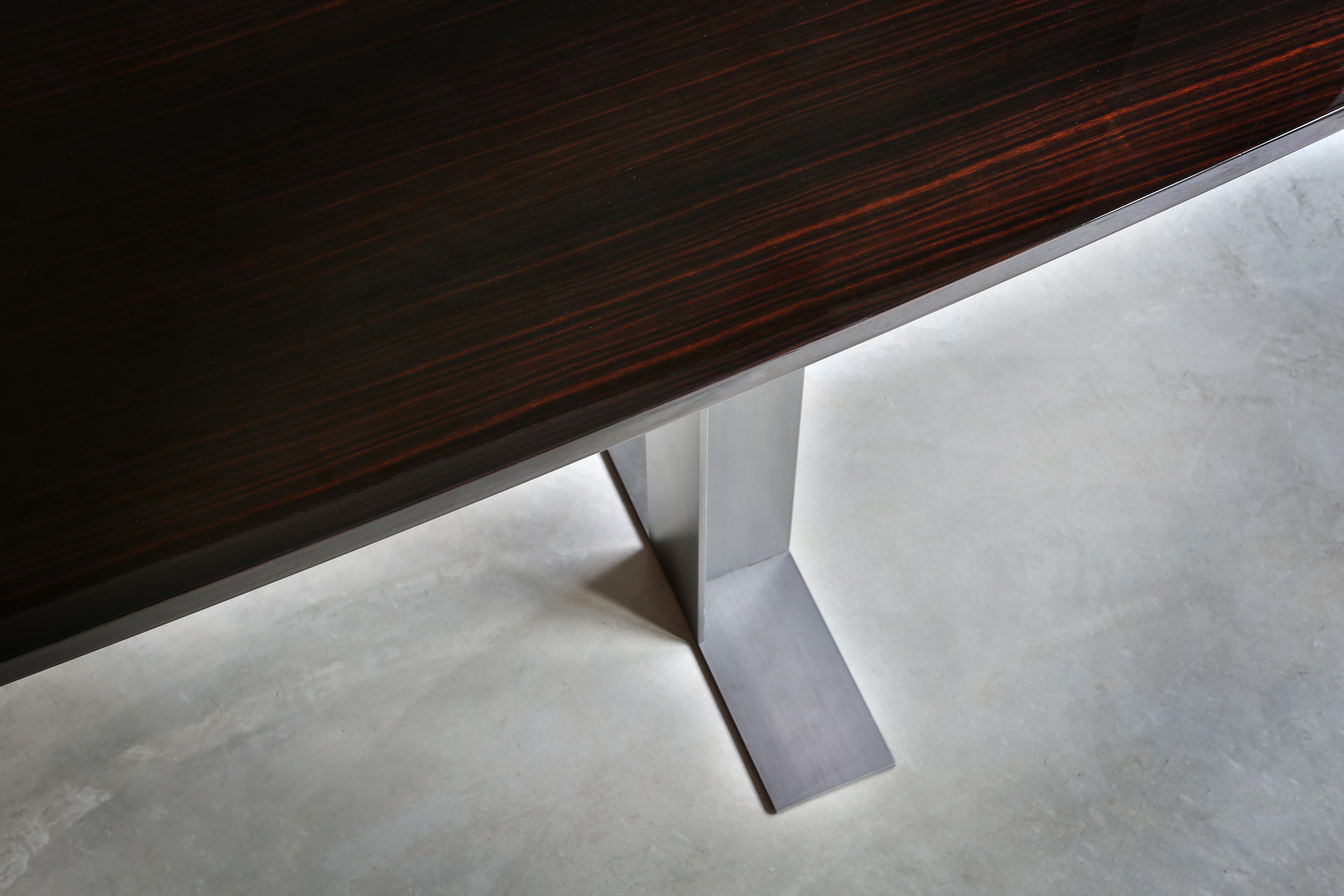 Italian Spitfire Matt Dark Ebony Top And Matt White Structure Desk by Casa Casati For Sale