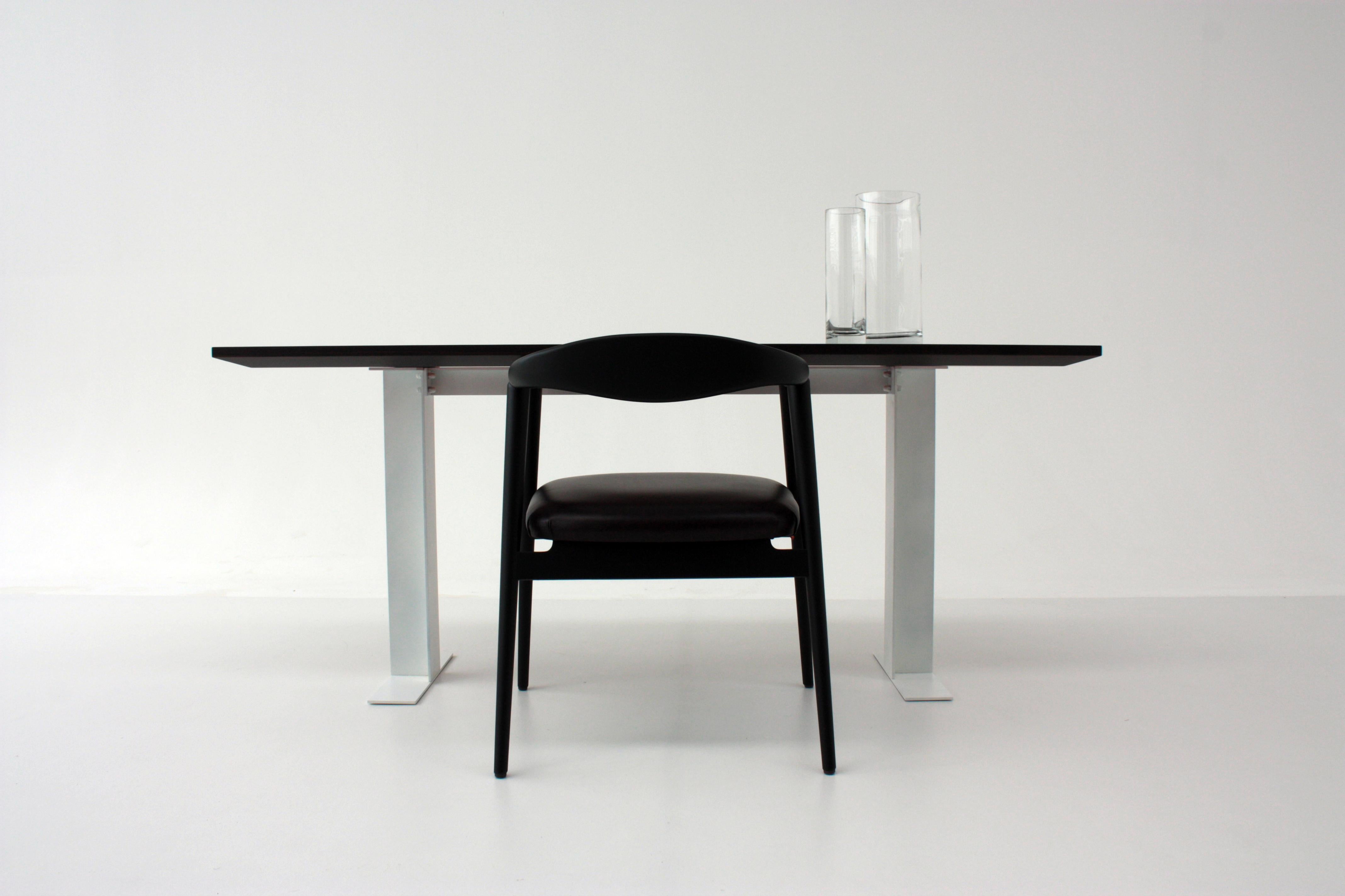 Contemporary Spitfire Matt Dark Ebony Top And Matt White Structure Desk by Casa Casati For Sale