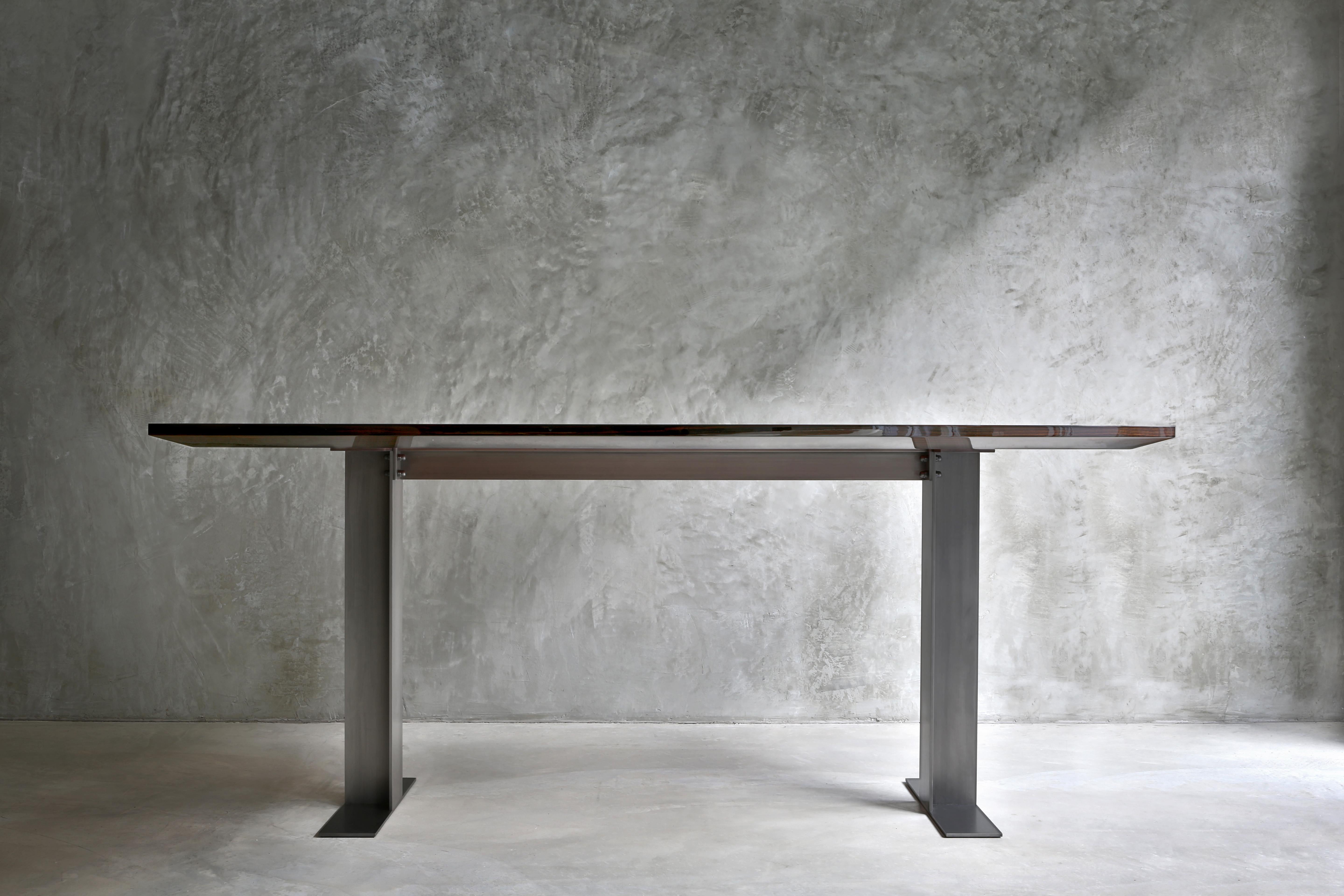 Spitfire Matt Dark Ebony Top And Matt White Structure Desk by Casa Casati For Sale 1