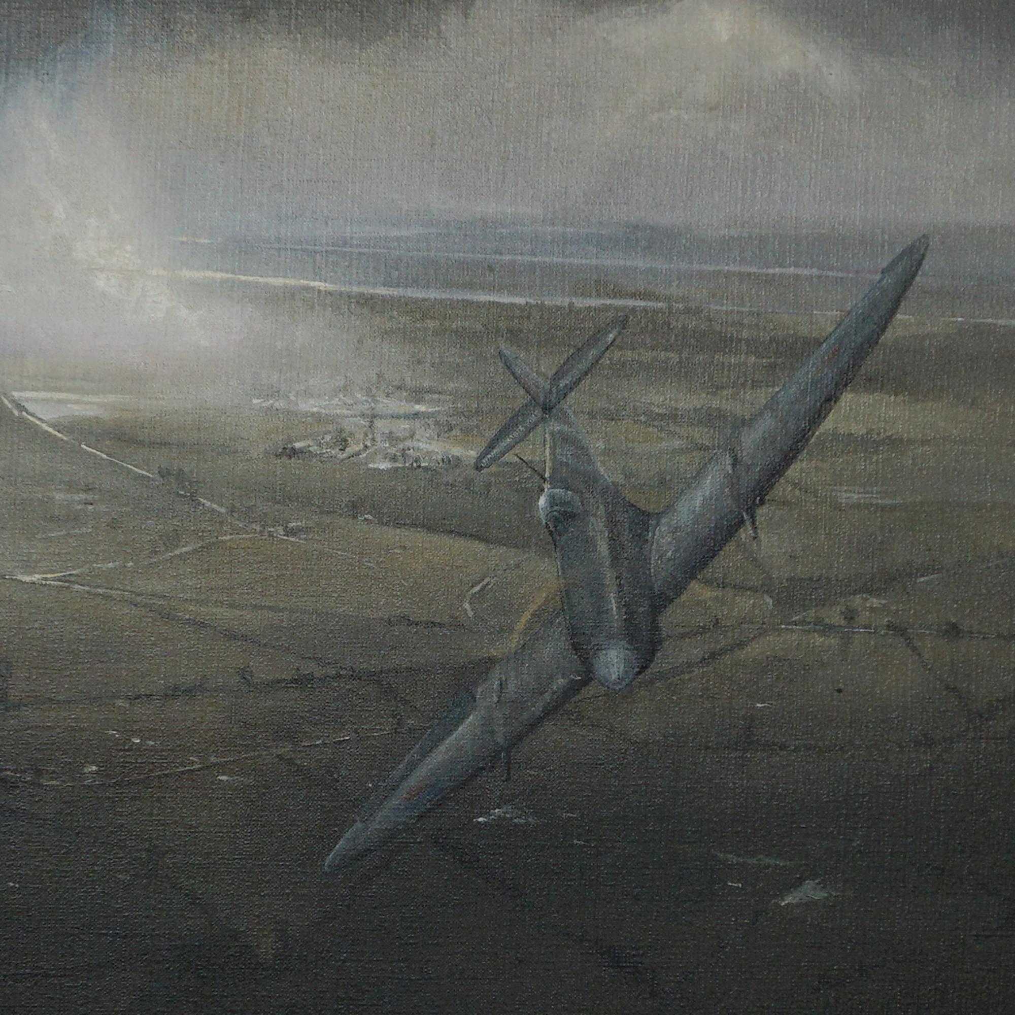 'Spitfire' Oil on Canvas by Richard Revill 1987 In Good Condition In Forest Row, East Sussex