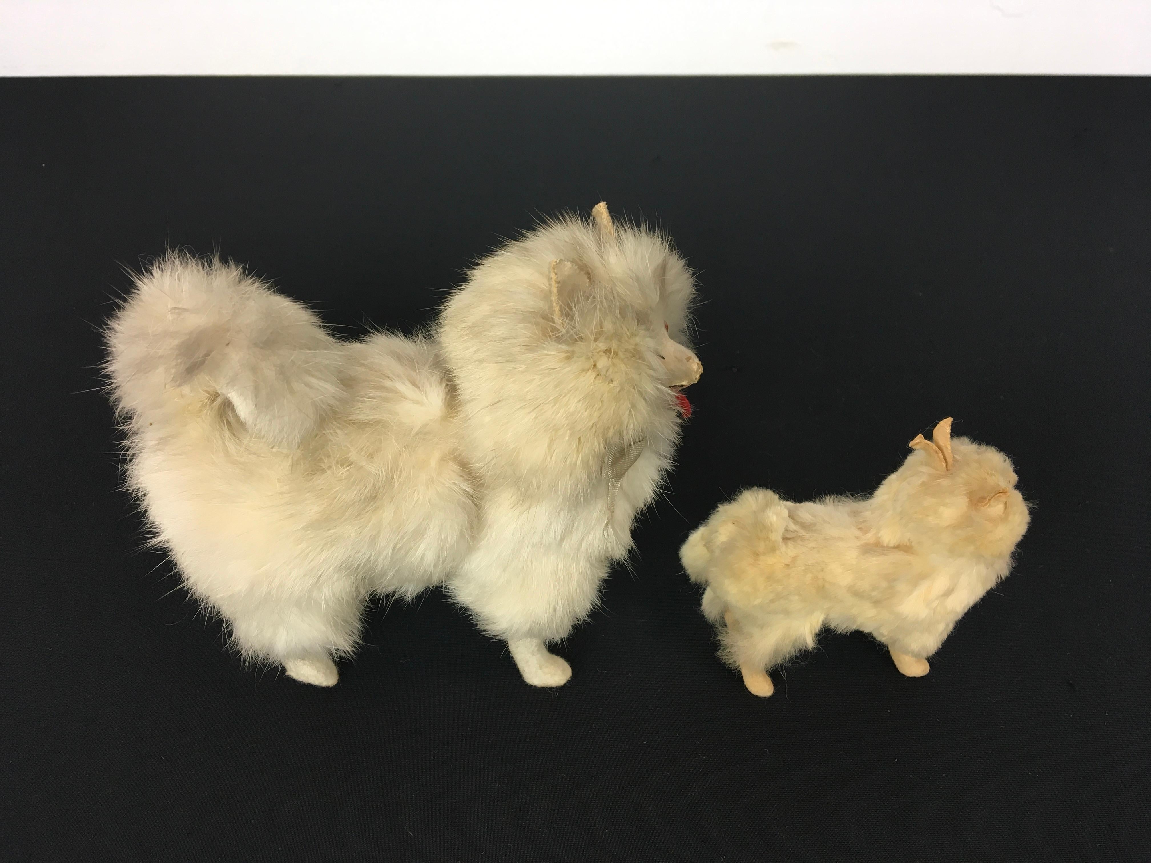 Felt Spitz Pomeranian Salon Dog dolls for Jumeau Doll, Kestner Doll For Sale