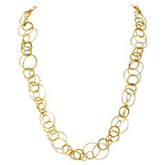 Vintage Spitzer & Furman 18k Yellow Gold Multi Hoop Round Link Chain Necklace