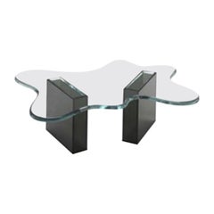 Table basse en verre à éclaboussures, conçue par Karim Rashid, fabriquée en Italie