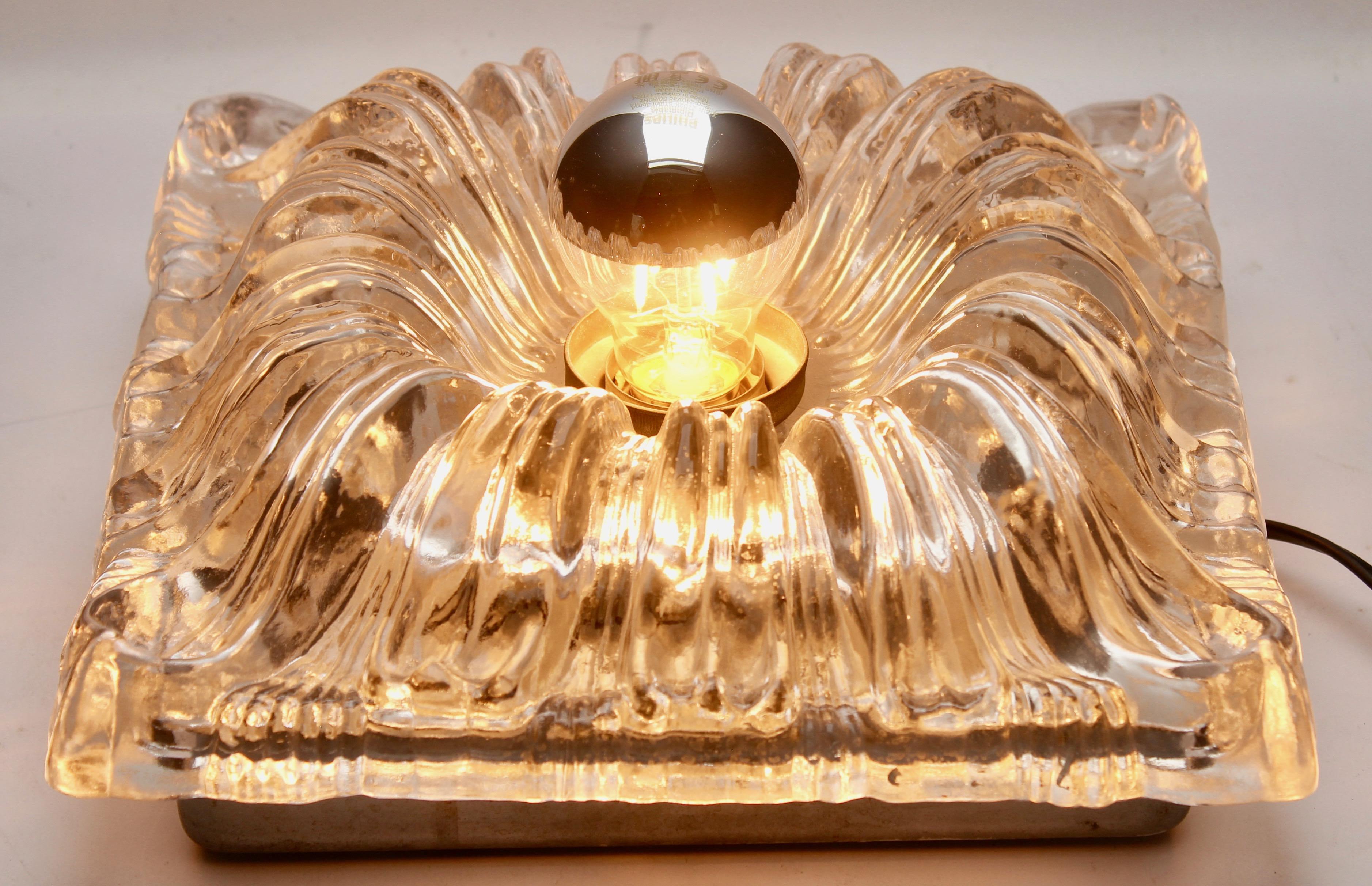 Molded Splash Lamp, Midcentury 3-D Sculptural Wall or Ceiling Light For Sale