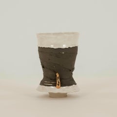 Splash of Gold Gris Porcelain Vase, Chase Gamblin